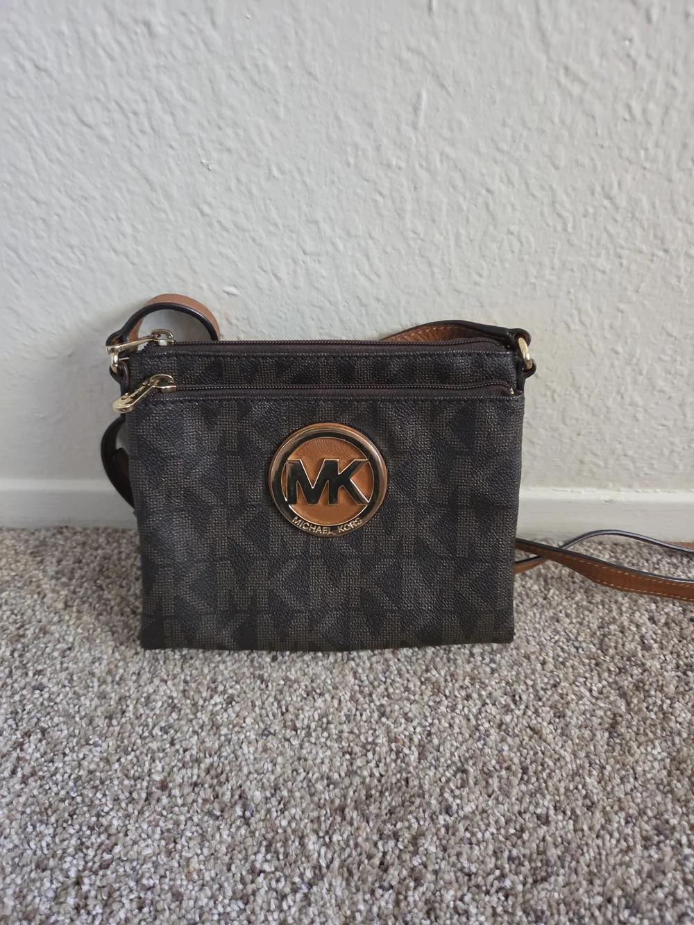 Michael Kors Brown Logo Crossbody Bag